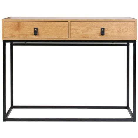 Console 2 Tiroirs Design "Abbott" 100cm Naturel