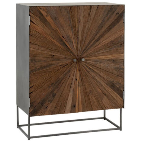 Commode 2 Portes en Bois "Shanil" 111cm Marron (1/5)