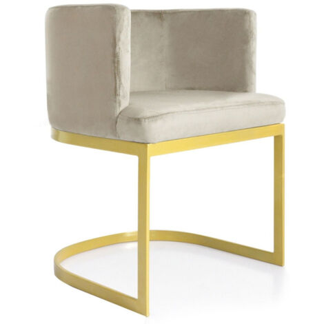 Fauteuil club en velours taupe WELLS | Fauteuils | Pier Import