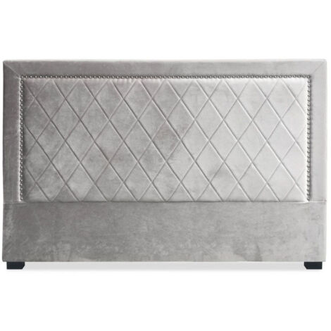 Tête de Lit Design en Velours "Sofia" 180cm Argent (1/2)