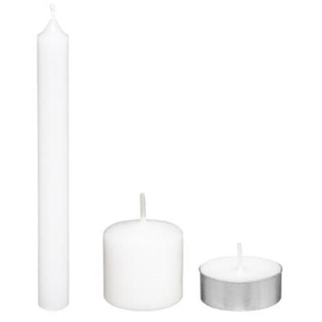 Coffret 21 Bougies "3 Formats" 20cm Blanc (1/4)