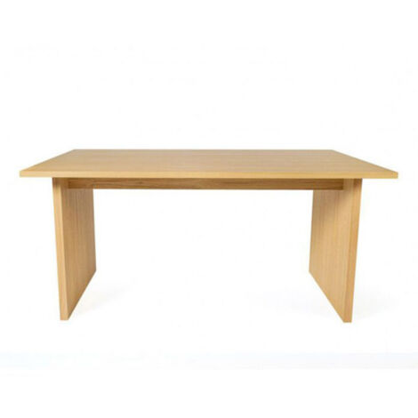 Table à Manger Design en Bois "Stripe" 160cm Naturel (1/5)