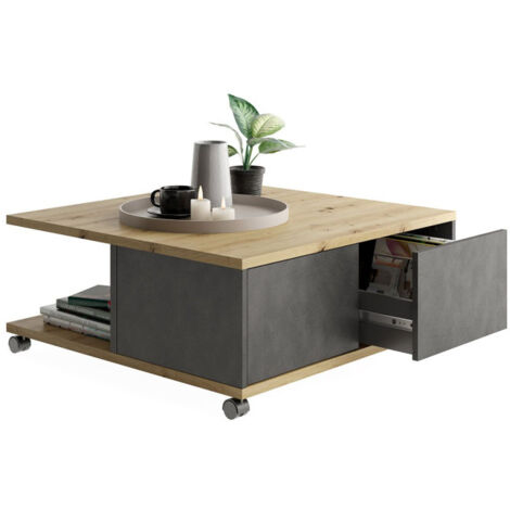 Table Basse Design "Volgan" 70cm Chêne (1/2)