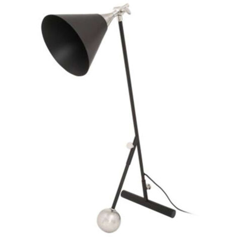Lampe à Poser Industriel "Celeste" 76cm Noir & Argent (1/2)