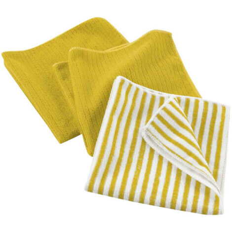 Lot de 3 Torchons Microfibre "Cuistot" 40x40cm Jaune