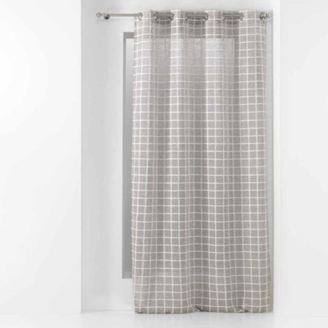 Rideau Voilage à Œillets "Karrona" 140x240cm Taupe (1/5)