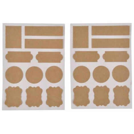 Lot de 22 Stickers "Kraft" 13x18cm Naturel (1/2)