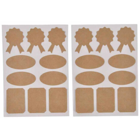 Lot de 20 Stickers Déco "Kraft" 13x18cm Naturel (1/2)