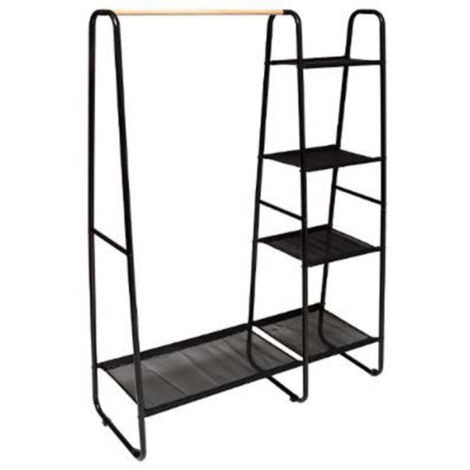 Portant à Vêtements & Étagères "Artemis" 150cm Noir (1/2)