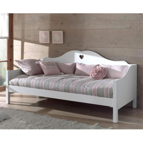 Pack - Lit Banquette Enfant & Sommier "Amori" 90x200cm Blanc (1/4)