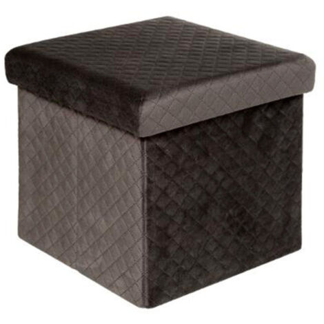 Pouf Carré en Velours "Mix N'Modul" 31cm Gris (1/3)