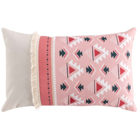 Coussin Déco à Motifs "Esmeralda" 30x50cm Rose (1/3)
