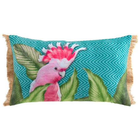 Coussin Déco à Motifs "Wallys" 30x50cm Bleu (1/3)
