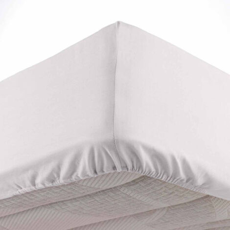 Paris Prix – Drap housse microfibre 90x190cm blanc – Bonnet 30cm – 100% polyester certifié Oeko-Tex – Confort optimal pour lit d'une personne