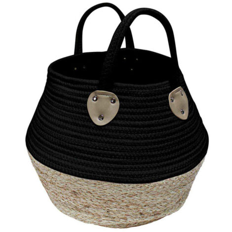 Panier de Rangement Déco "Osinella" 32cm Noir (1/2)