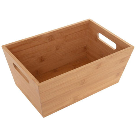 Five Simply Smart – Panier de rangement en bambou 30cm – Design naturel – Dimensions L. 30 x P. 20 x H. 13 cm – Poids léger 0,859 kg