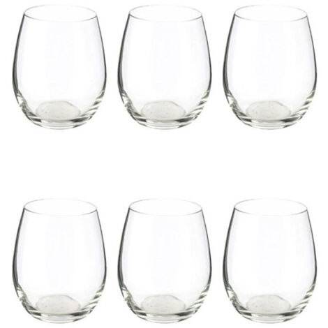 Paris Prix – Lot de 6 verres à eau 36cl en verre transparent – Passe au lave-vaisselle et micro-ondes – Dimensions D. 8 x H. 10,3 cm