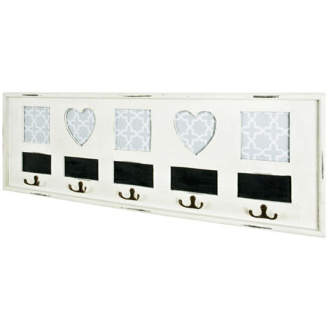 Patère Murale Vintage "Coeur" 77cm Blanc (1/2)
