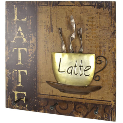 Patère Murale 3 Crochets "Latte" 40cm Naturel (1/2)