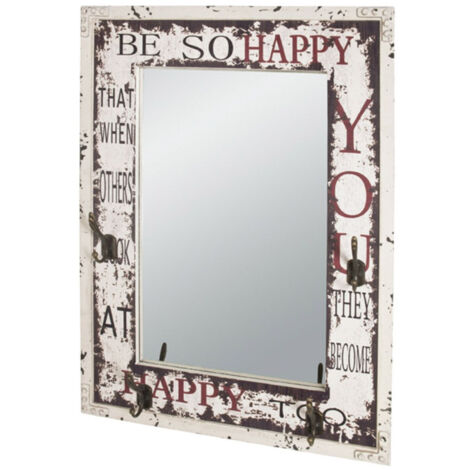 Patère Murale & Miroir "You" 75cm Blanc (1/2)