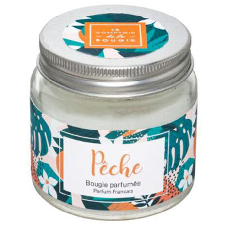 Bougie Parfumée en Verre "Bocal" 65g Pêche (1/2)