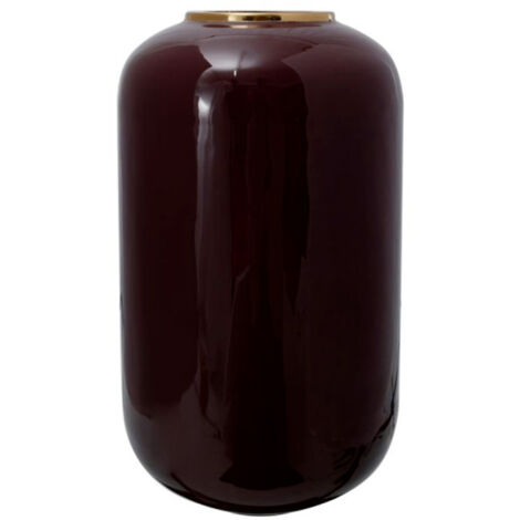 Vase Rond Déco "Somyu" 48cm Bordeaux & Or (1/2)