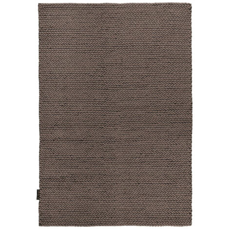 Tapis en Laine Tissé à la Main "Robbie" Taupe 80 x 150 cm (1/2)