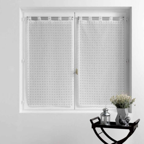 Paire de Voilages "Pomponella" 60x90cm Gris (1/4)