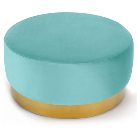 Pouf Rond en Velours Design "Minnie" 75cm Menthe (1/2)