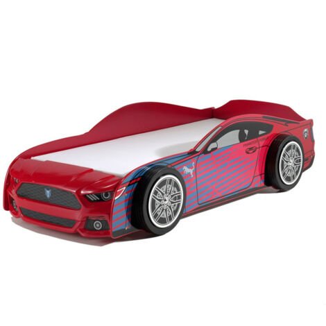 Pack - Lit Enfant & Matelas "Panther Power" 90x200cm Rouge (1/2)