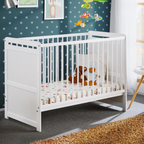 Lit Bébé "Tymek" 60x120cm Blanc (1/3)