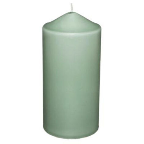 Bougie Cylindrique Déco "Hugo" 14cm Vert Eucalyptus (1/2)