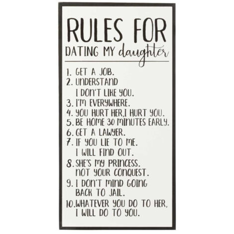 Décoration Murale "Rules for Daughter" 62cm Blanc (1/2)