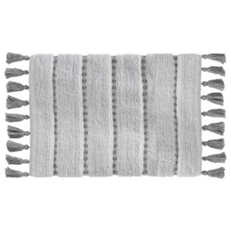 Tapis Salle de Bain "Pompons" 50x75cm Gris (1/3)