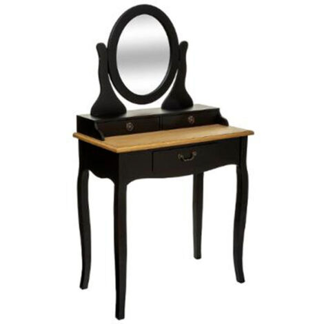 Coiffeuse 3 Tiroirs "Chrysa" 136cm Noir (1/5)
