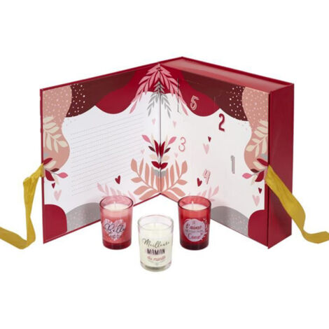 Calendrier 5 Bougies Parfumées "Maman" 6cm Rose (1/5)