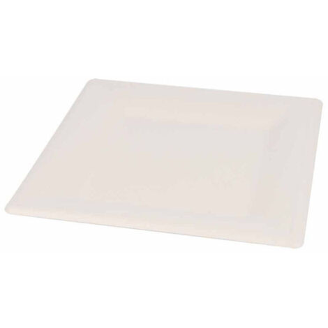Lot de 12 Plateaux Carrés "Canne à Sucre" 25cm Blanc
