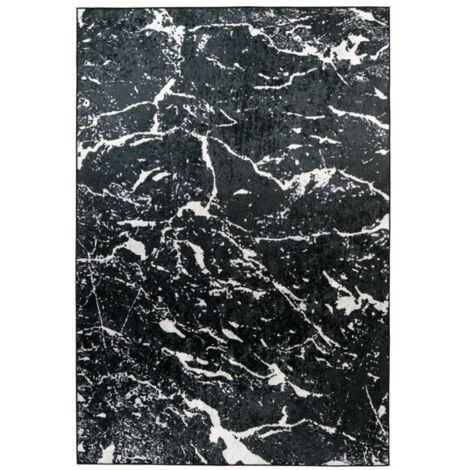 Tapis Antidérapant à Poils Plats "Rhodin" Noir & Blanc 80 x 150 cm (1/4)