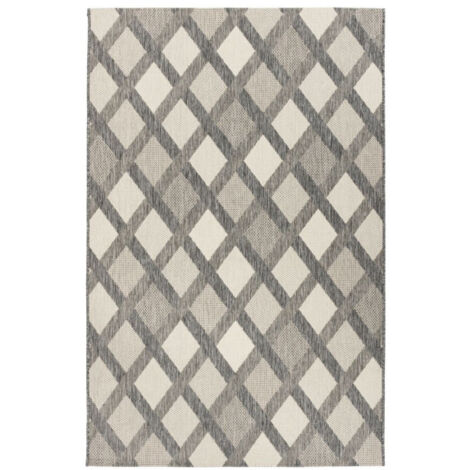 Tapis Tissé Géométrique à Poils Courts "Splash" Crème 120 x 170 cm (1/3)