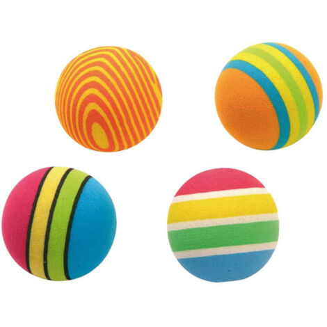 Lot de 4 Balles pour Chien "Eva" 3cm Multicolore