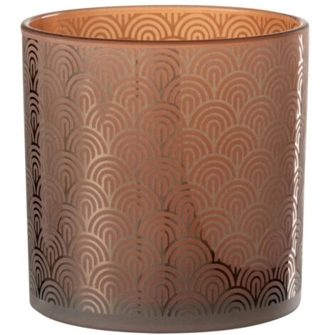 Photophore Déco en Verre "Arc" 15cm Orange (1/3)