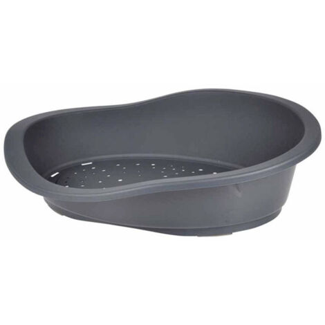 Paris Prix – Corbeille pour chien et chat 60cm – Plastique recyclé gris – Confort optimal pour animaux – Dimensions L. 60 x l. 40 x H. 20 cm