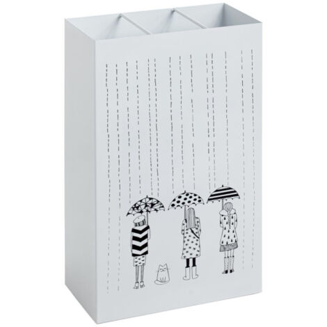Porte-Parapluies Design "Motif" 48cm Blanc Laqué (1/5)