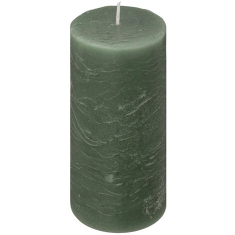 Bougie Cylindrique "Rustic" 14cm Vert Eucalyptus