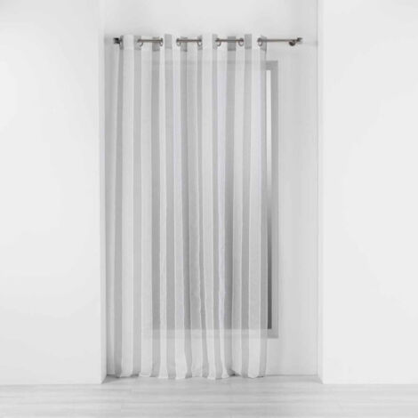 Rideau Voilage à Œillets "Palaos" 140x240cm Gris (1/5)