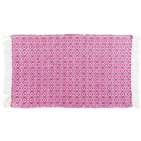 Tapis Tissé à Franges "Pithaya" 50x80cm Rose (1/4)