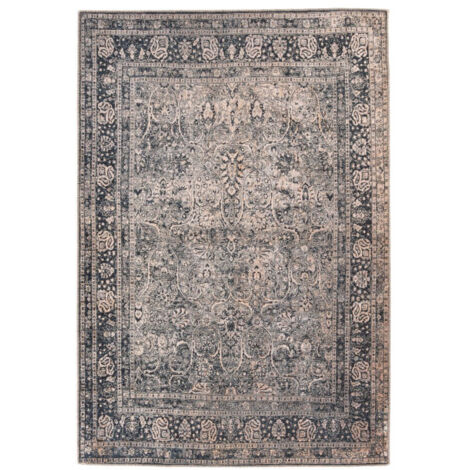Tapis Tissé Oriental Vintage à Motifs "Faye" Noir 75 x 150 cm (1/3)