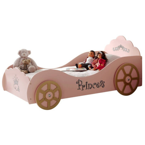 Pack - Lit Enfant & Matelas "Voiture" 90x200cm Rose (1/2)