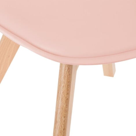 Chaise design style scandinave LENA en polypropylène (rose poudré)