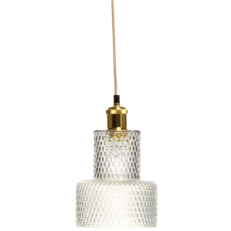 Lampe Suspension en Verre "Mona" 27cm Transparent (1/4)